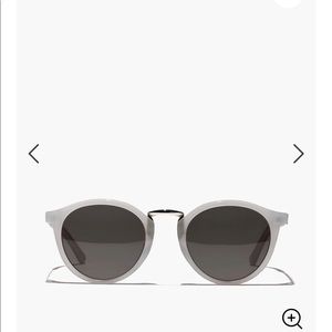 Madewell Indio Sunglasses White, Black, and Silver